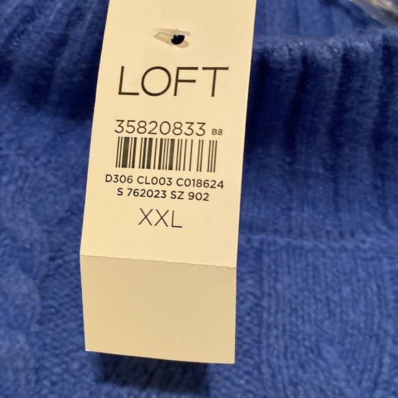 NWT Loft Puff Sleeve Turtleneck Cable Cropped Slim Fit Sweater, Womens XXL. - Picture 5 of 9